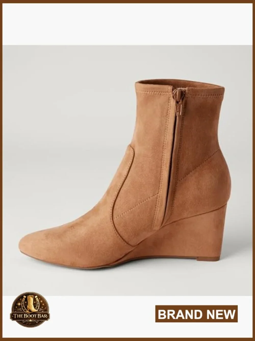 Women's Wedge Ankle Boots with Memory Foam Insole, Zip Closure